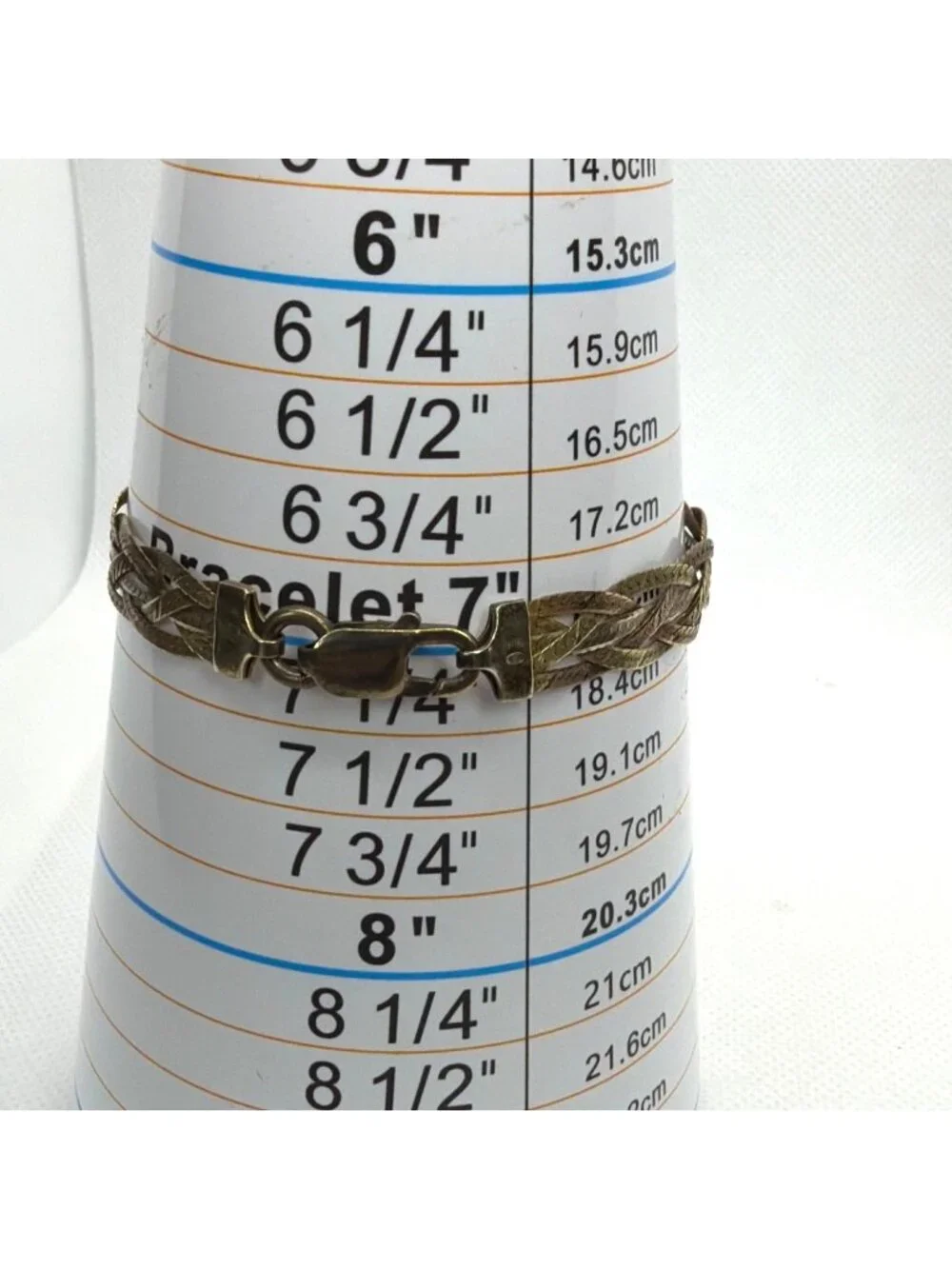 VTG Milor Italy 925 Sterling Silver Tri Color Braided Herringbone Bracelet 7" - Picture 13 of 14